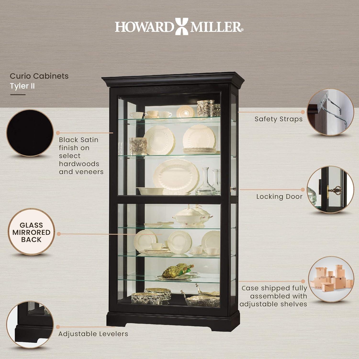 Howard Miller Tyler Ii Curio Cabinet 680538 Black Satin