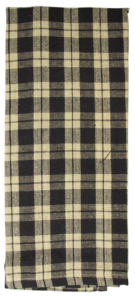 Fillurbasket Farmhouse Kitchen Towels, Black and Striped Buffalo Checked Plaid, 3 Count