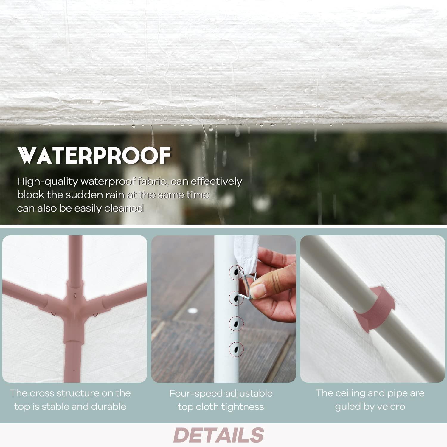 XF XINFENG 10'x10' Outdoor Wedding Party Canopy Tent, Camping Shelter Waterproof Outdoor Party Tent White Patio Gazebo Canopy Tents for BBQ Pavilion Canopy Cater Events