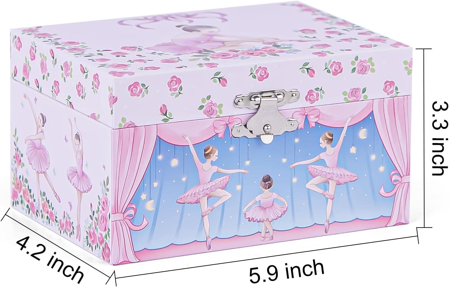 Jewelkeeper Girl's Musical Jewelry Storage Box with Spinning Ballerina Figurine, Pink