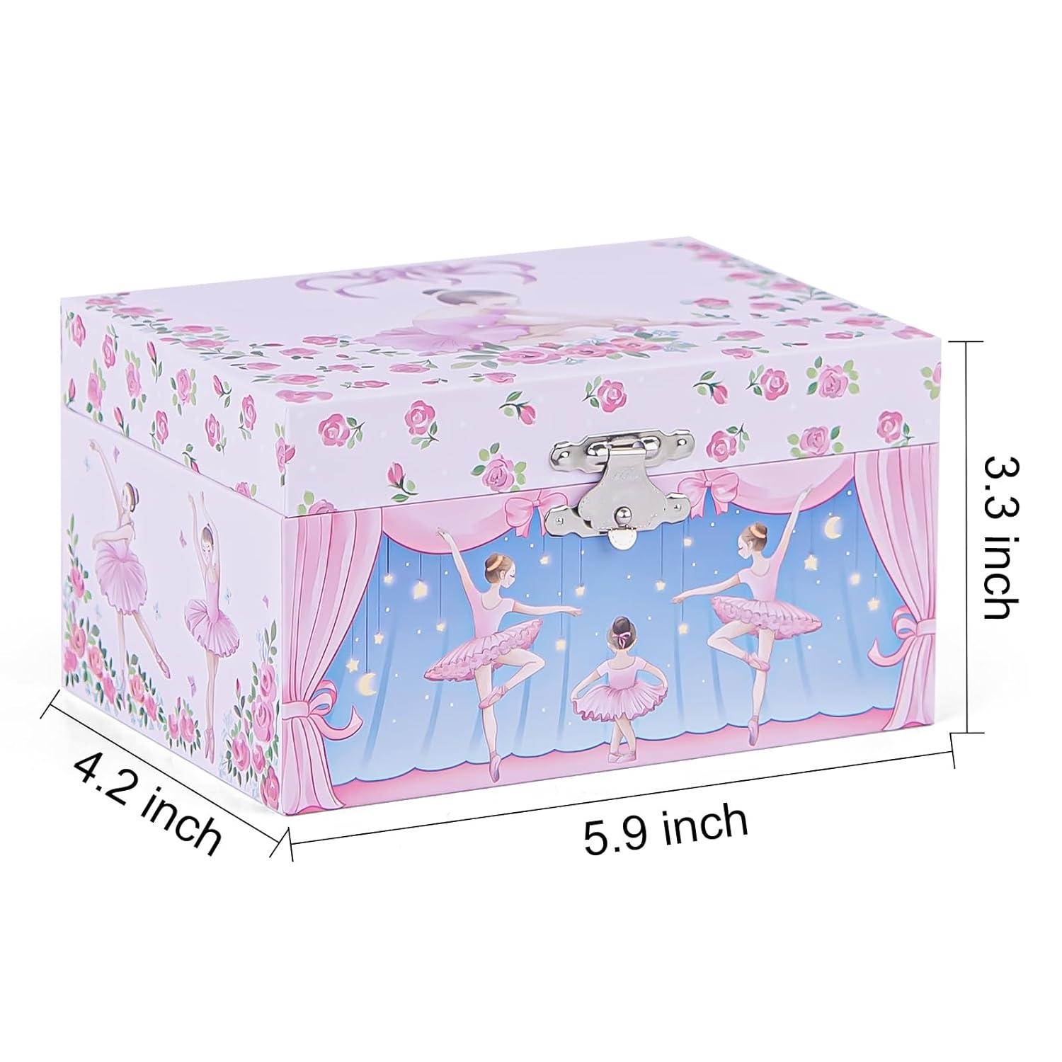 Jewelkeeper Girl's Musical Jewelry Storage Box with Spinning Ballerina Figurine, Pink
