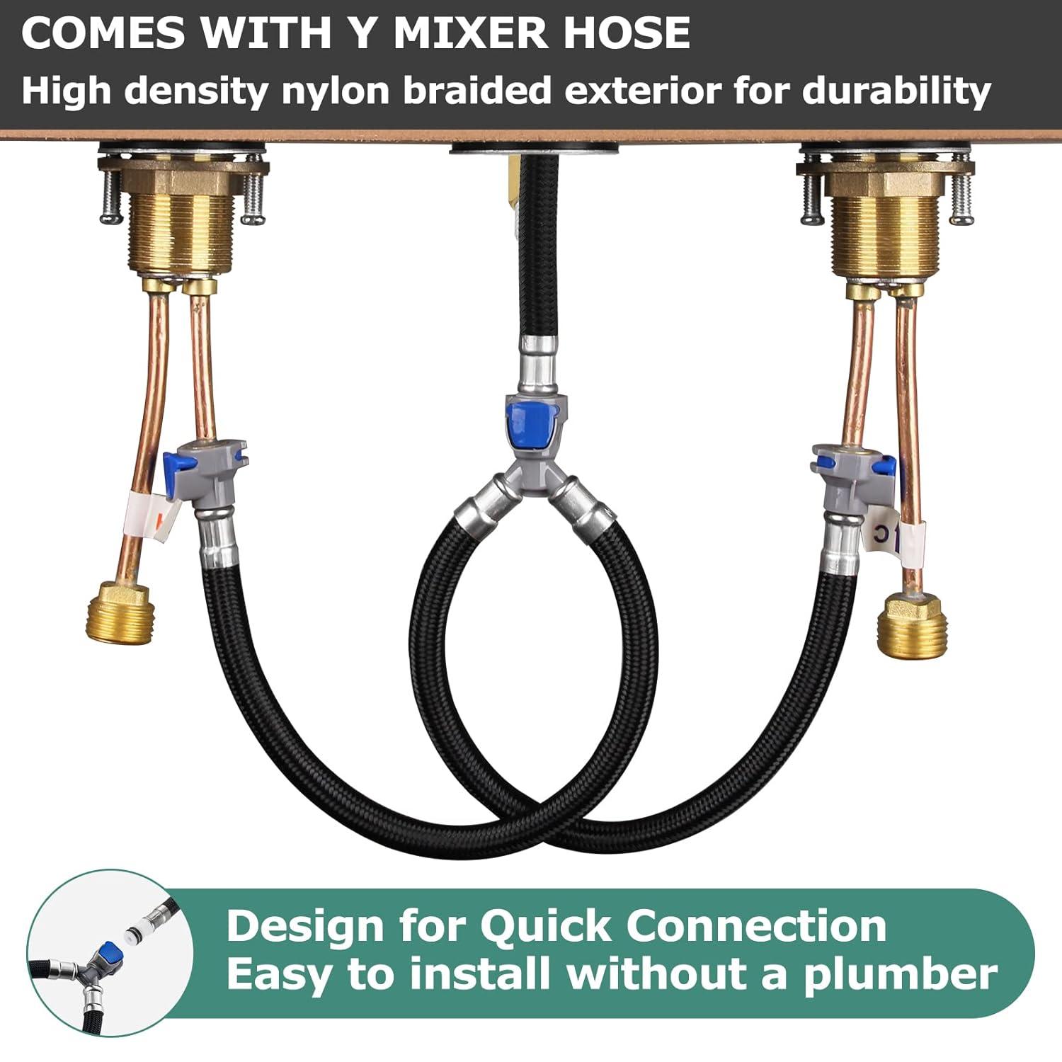 Widespread 2-handle Bathroom Faucet with Drain Assembly