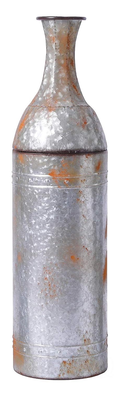 Vintiquewise 33" Rustic Farmhouse Style Galvanized Metal Floor Vase Decoration, Medium