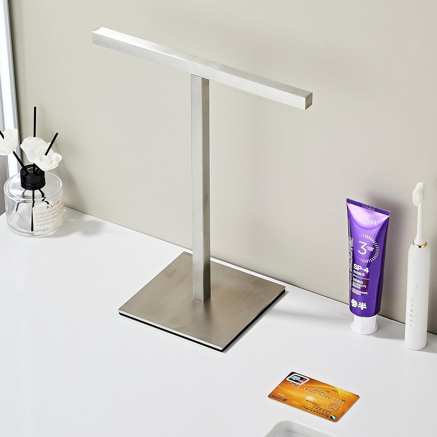 Bathroom Hand Towel Holder Stand，T-Shape Hand Towel Holder Stand SUS304 Stainless Steel for Bathroom，Kitchen or Vanity Countertop