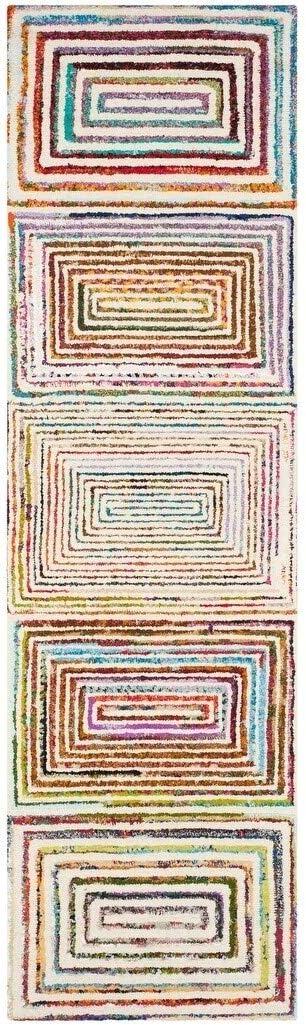 Ivory and Multicolor Hand-Tufted Wool Area Rug 2' x 3'