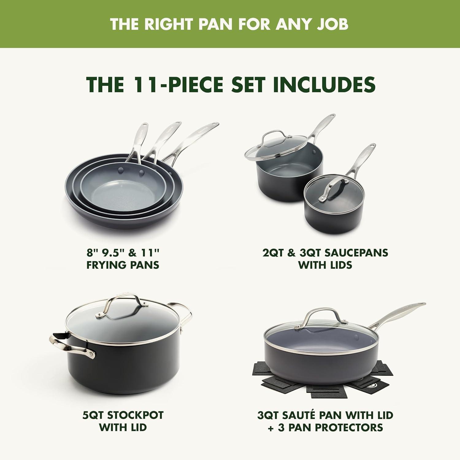 Green Pan ™ Valencia Pro Ceramic Non-Stick 11-Piece Cookware Set