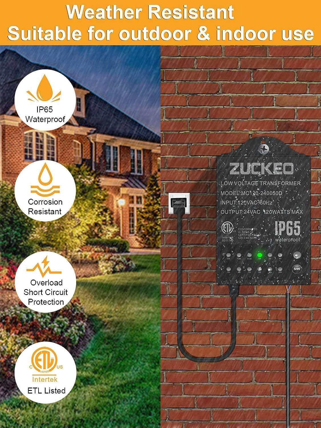 ZUCKEO Low Voltage Landscape Lights LED Landscape Lighting, 5W 12V Garden Pathway Lights Waterproof Warm White Walls Trees Flags Outdoor Landscape Spotlights with Stakes (8 Pack)