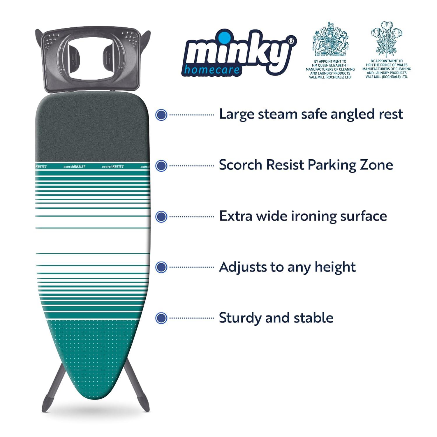 Extra Wide Black Iron Floor Mount Foldable Ironing Board