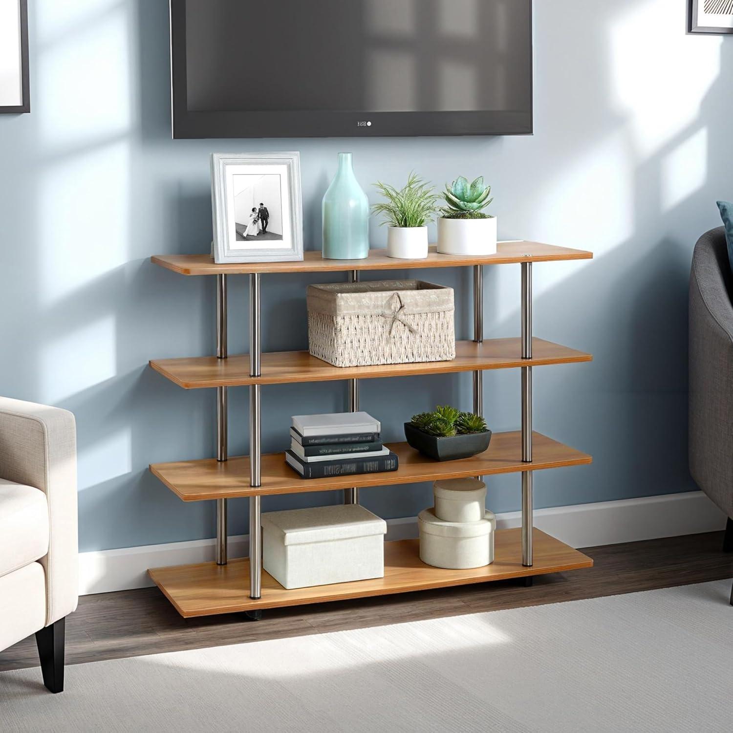 Convenience Concepts Designs2Go XL Highboy TV Stand, Light Oak