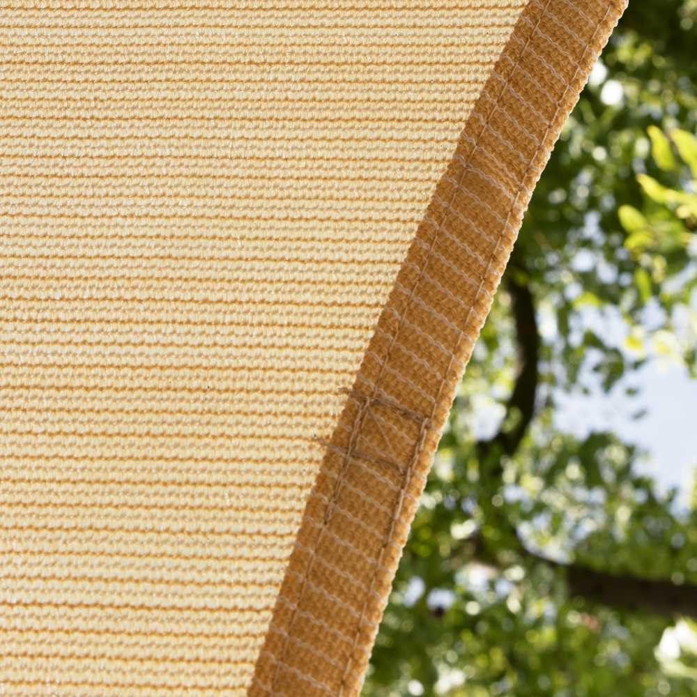 Beige 10x10x10 HDPE Triangle Sun Shade Sail Canopy