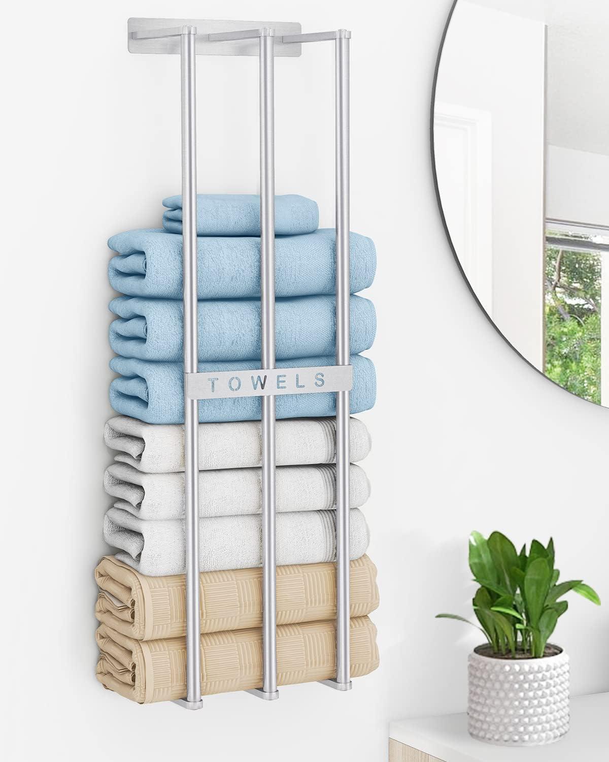 Brushed Nickel Wall Mounted 3-Bar Towel Rack