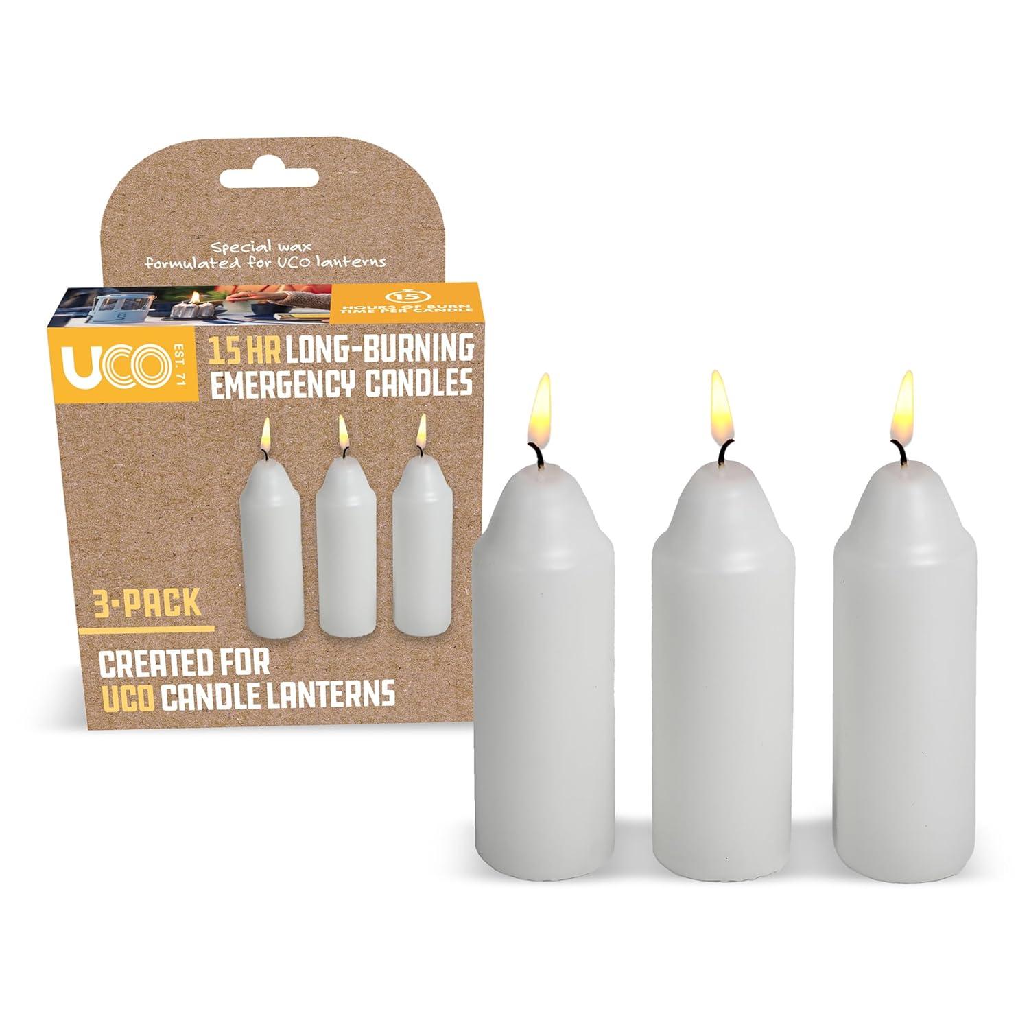 UCO 9-Hour Candles 3-Wick Soy Wax 9+ Hour Burn, 3 Pack