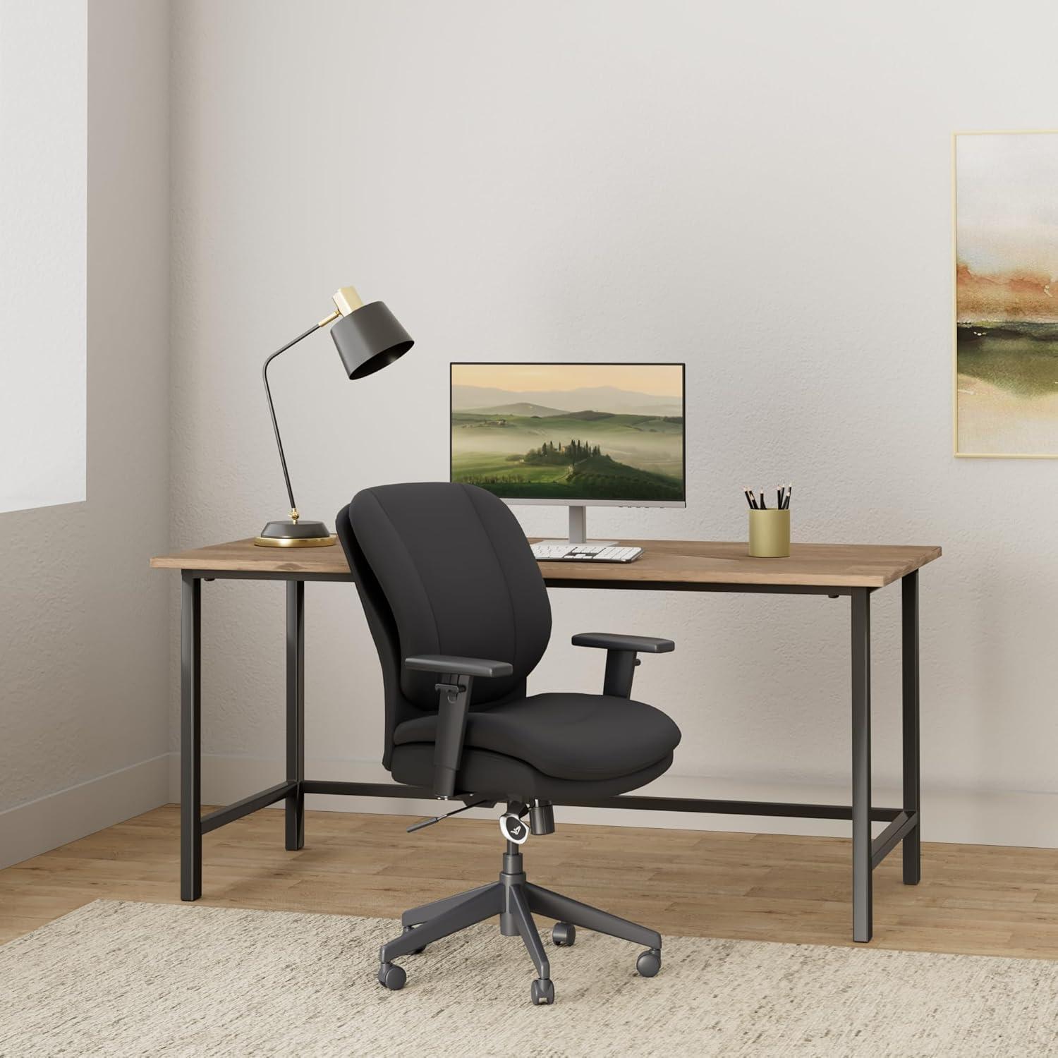 SertaPedic Cosset Ergonomic Task Chair, Supports Up to 275 lb, 19.5" to 22.5" Seat Height, Black