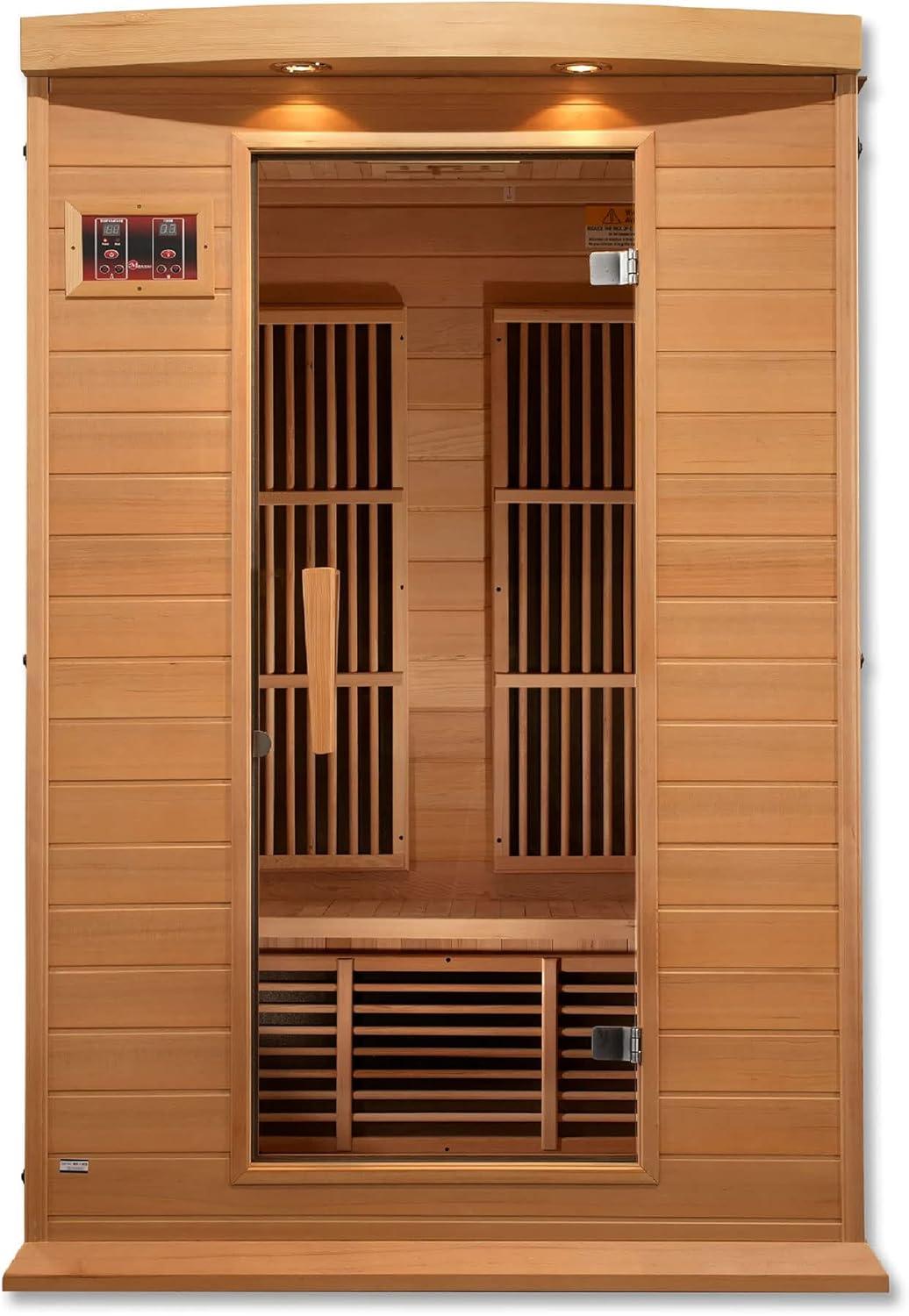 Dynamic Infrared Maxxus 2 - Person Bluetooth Compatible FAR Infrared Sauna in Hemlock