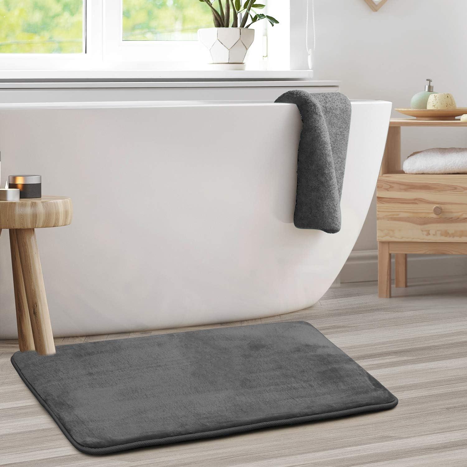 Clara Clark Ultra Soft and Absorbent Memory Foam Bath Rug Set with Non-Slip Backing