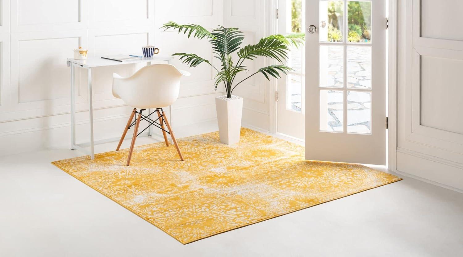 Unique Loom 6' 0 x 6' 0 Sofia Grand Yellow Area Rug