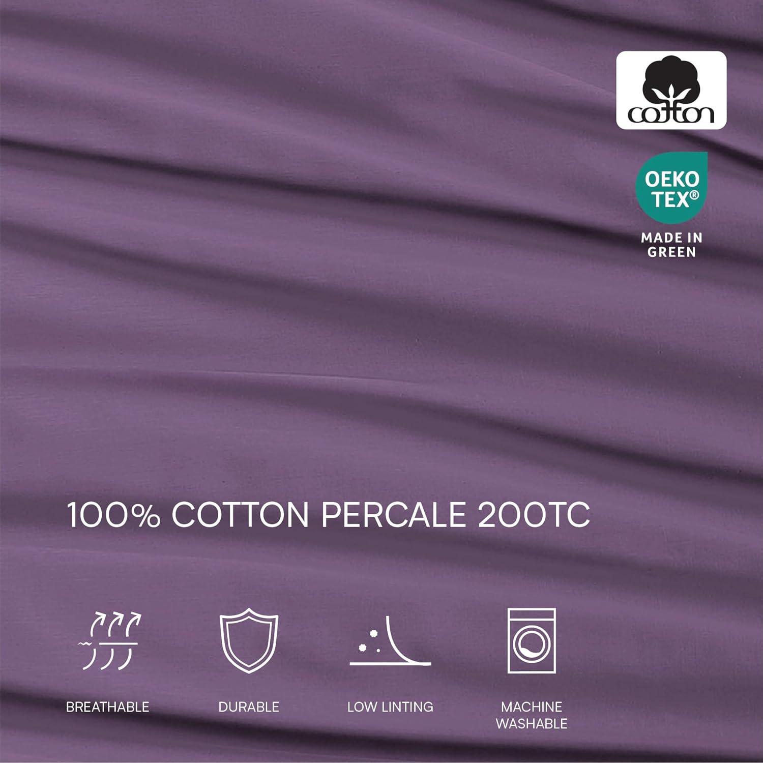 Lacoste Cotton Percale 200 Thread Count 100% Cotton Sheet Set