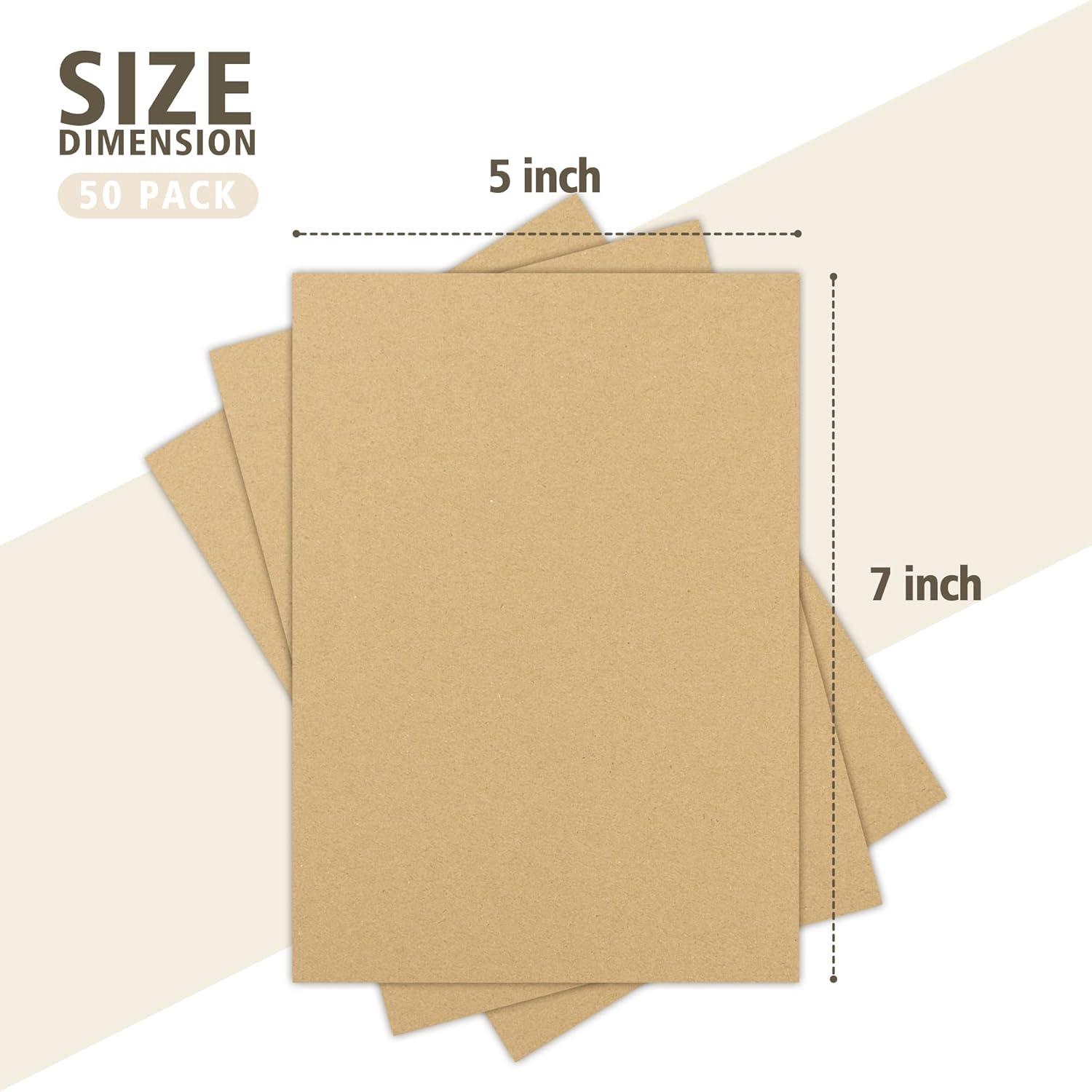 Brown 5x7 Corrugated Cardboard Pads Inserts, 50-Pack