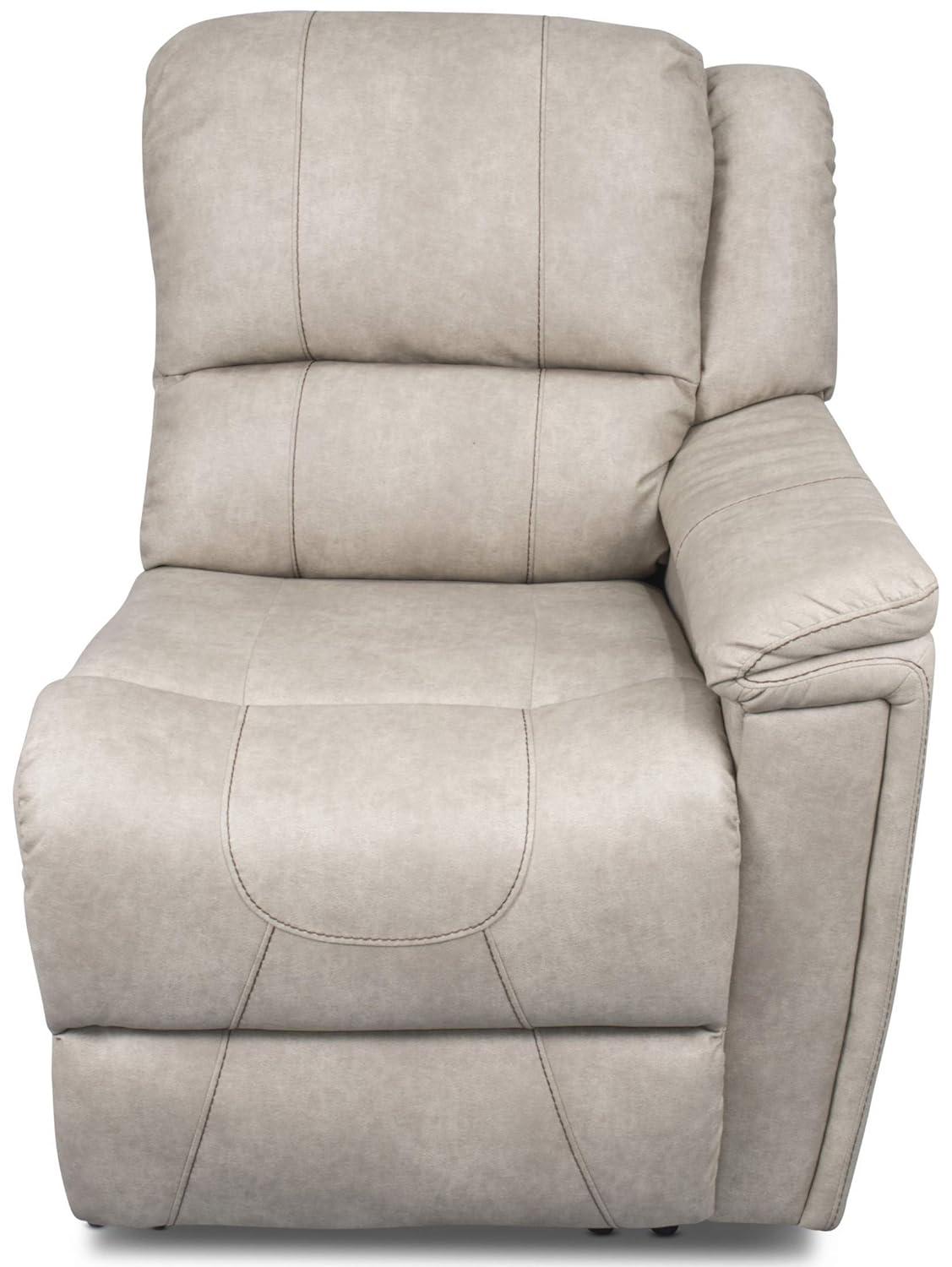 Left Arm Recliner, Cougar 2016, Grantland Doeskin, with T700 Chocolate Topstitch