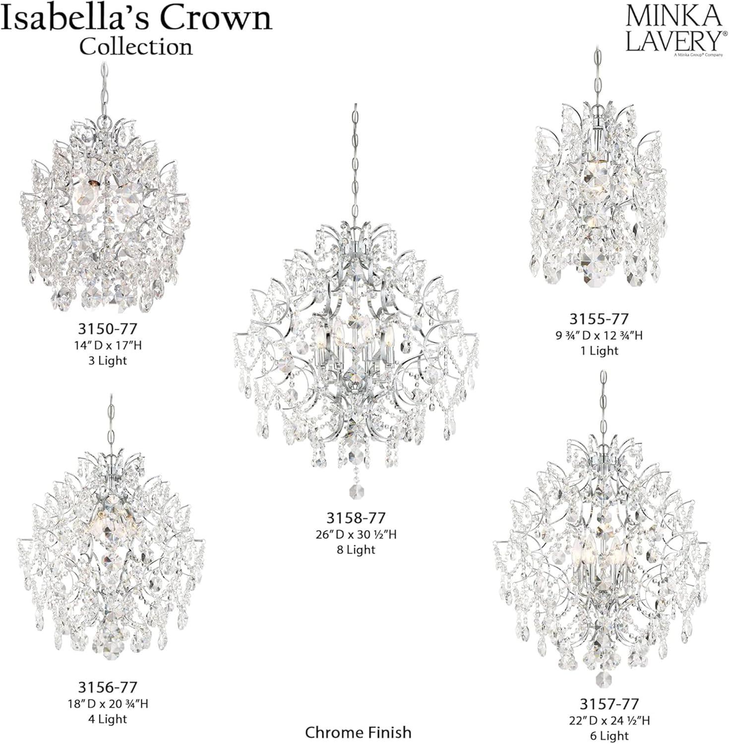 Elegant Chrome Mini Chandelier with Crystal Accents, 3-Light