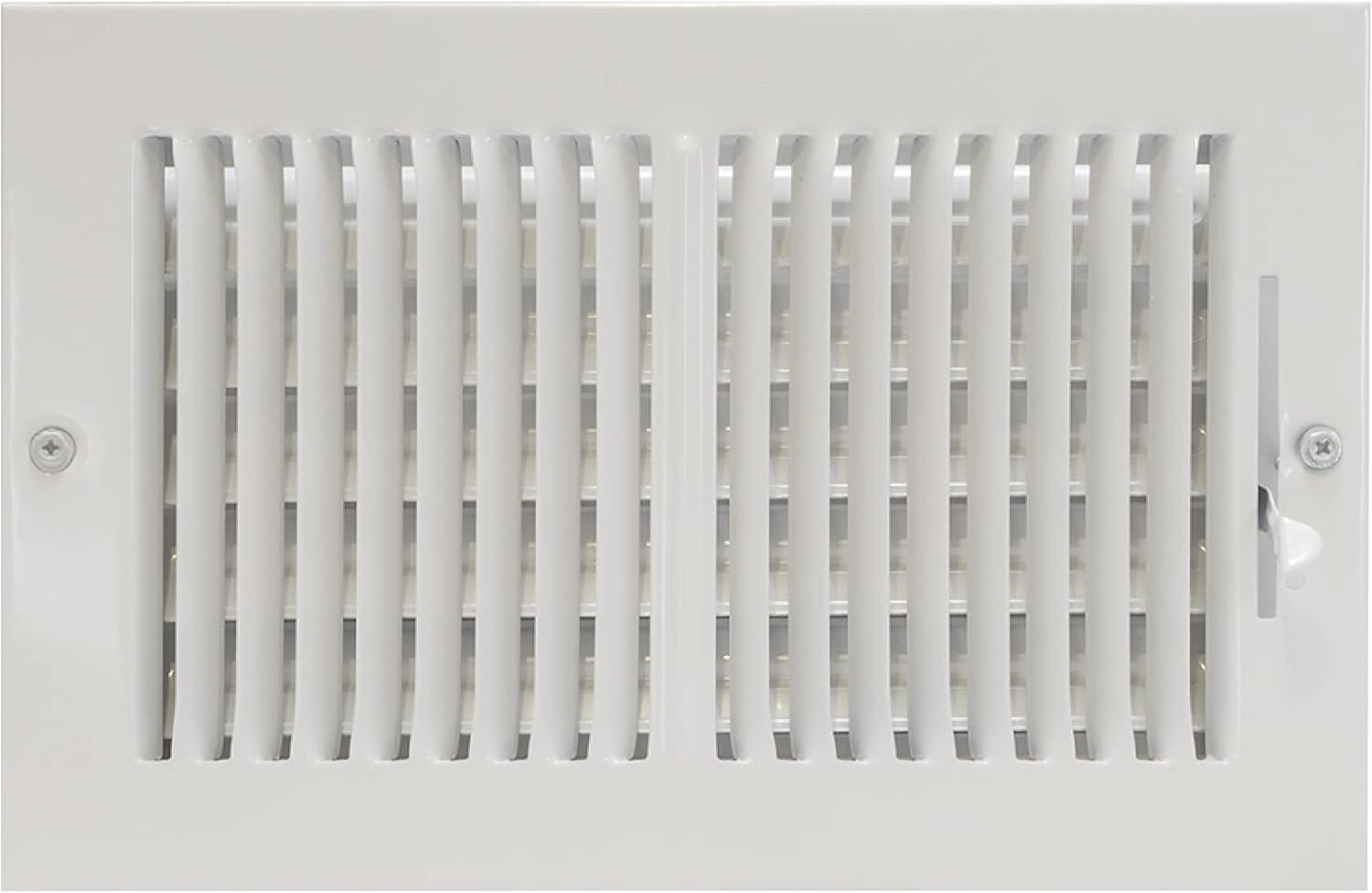 White Steel Wall/Ceiling Air Vent Register with Matte Finish