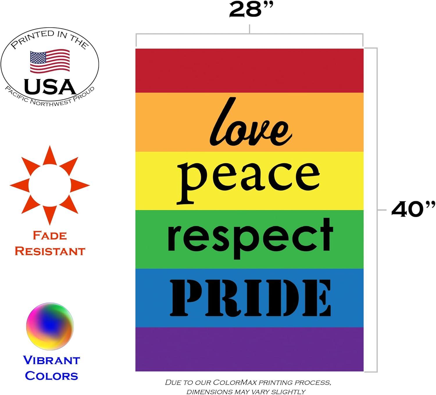 Toland Home Garden Pride LGBTQIA+ Pride Flag Double Sided 28x40 Inch