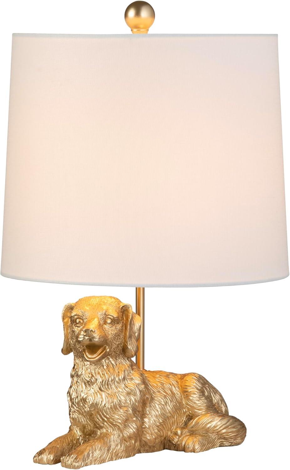 Crestview Collection 18.5" Golden Retriever Dog Table Lamp w/White Linen Shade