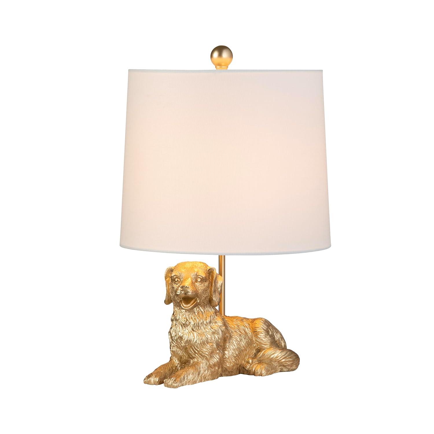 Crestview Collection 18.5" Golden Retriever Dog Table Lamp w/White Linen Shade