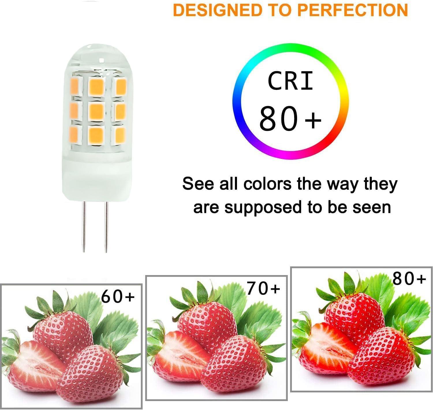 G4 LED Bulb 120V Bi-Pin Base, 3W Soft Warm White 3000K, Replaces 30W-35W Halogen for Under Cabinet, Ceiling, Wall, and Puck Lights