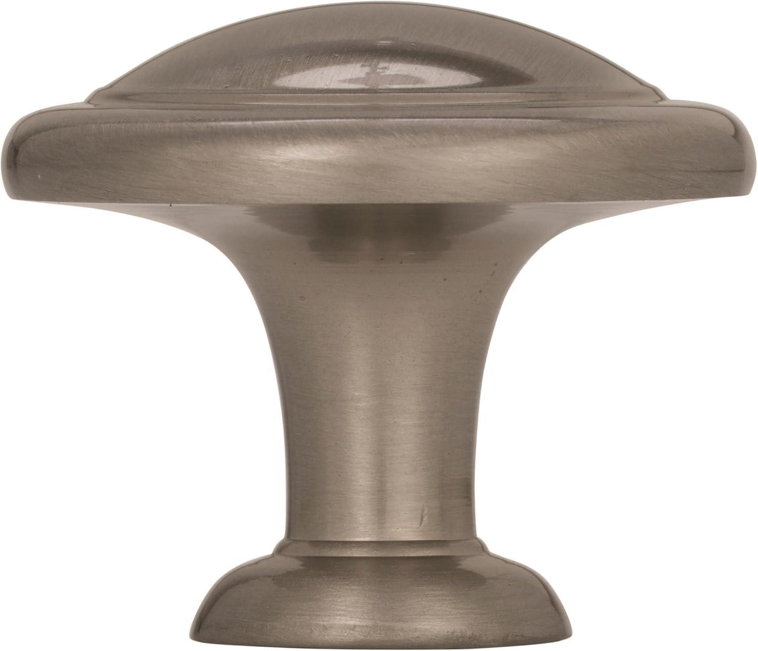 Satin Nickel Round Cabinet Knob with Mounting Hardware