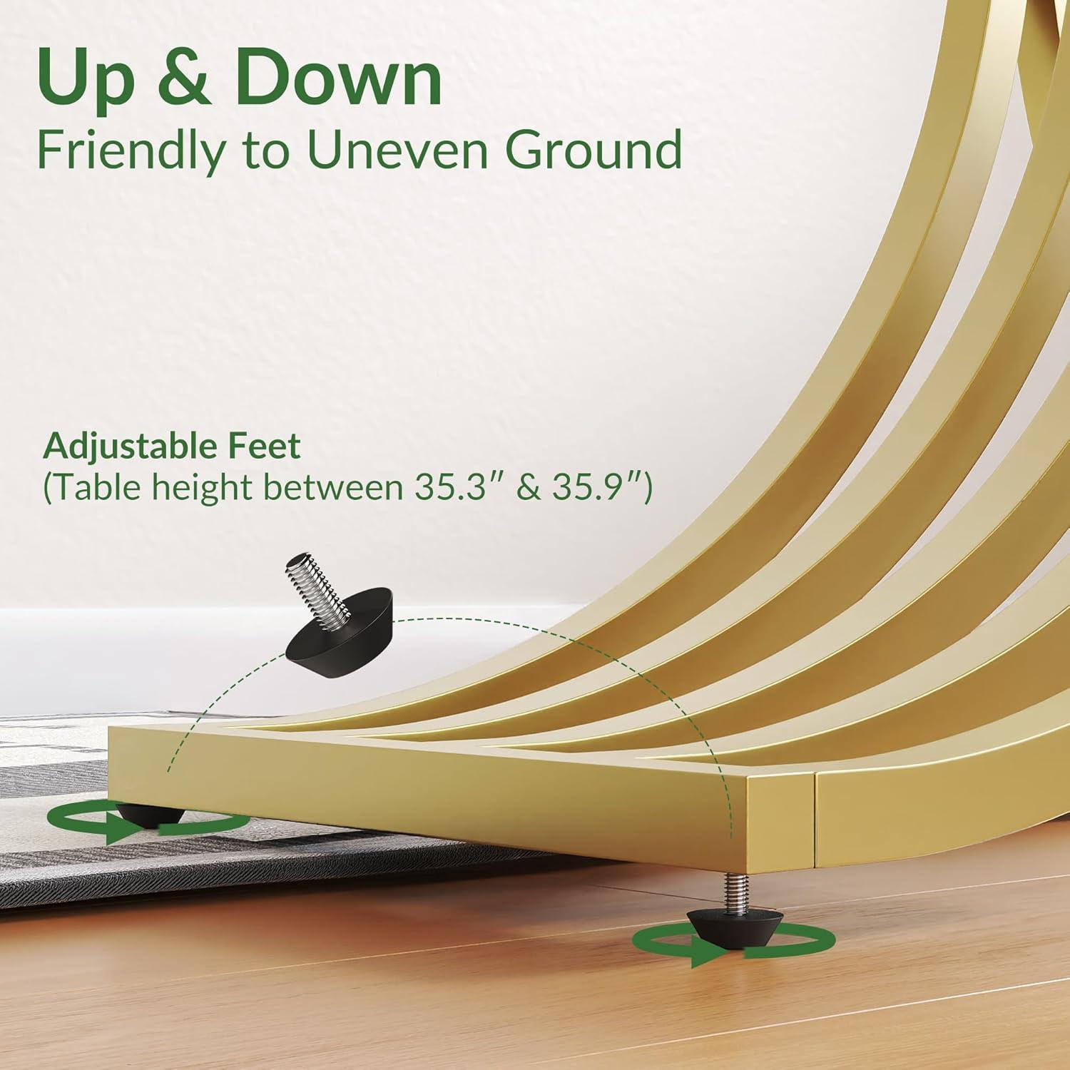 Console Table - Entryway Table for Living Room, Modern Sofa Accent Table with White Faux Marble Top