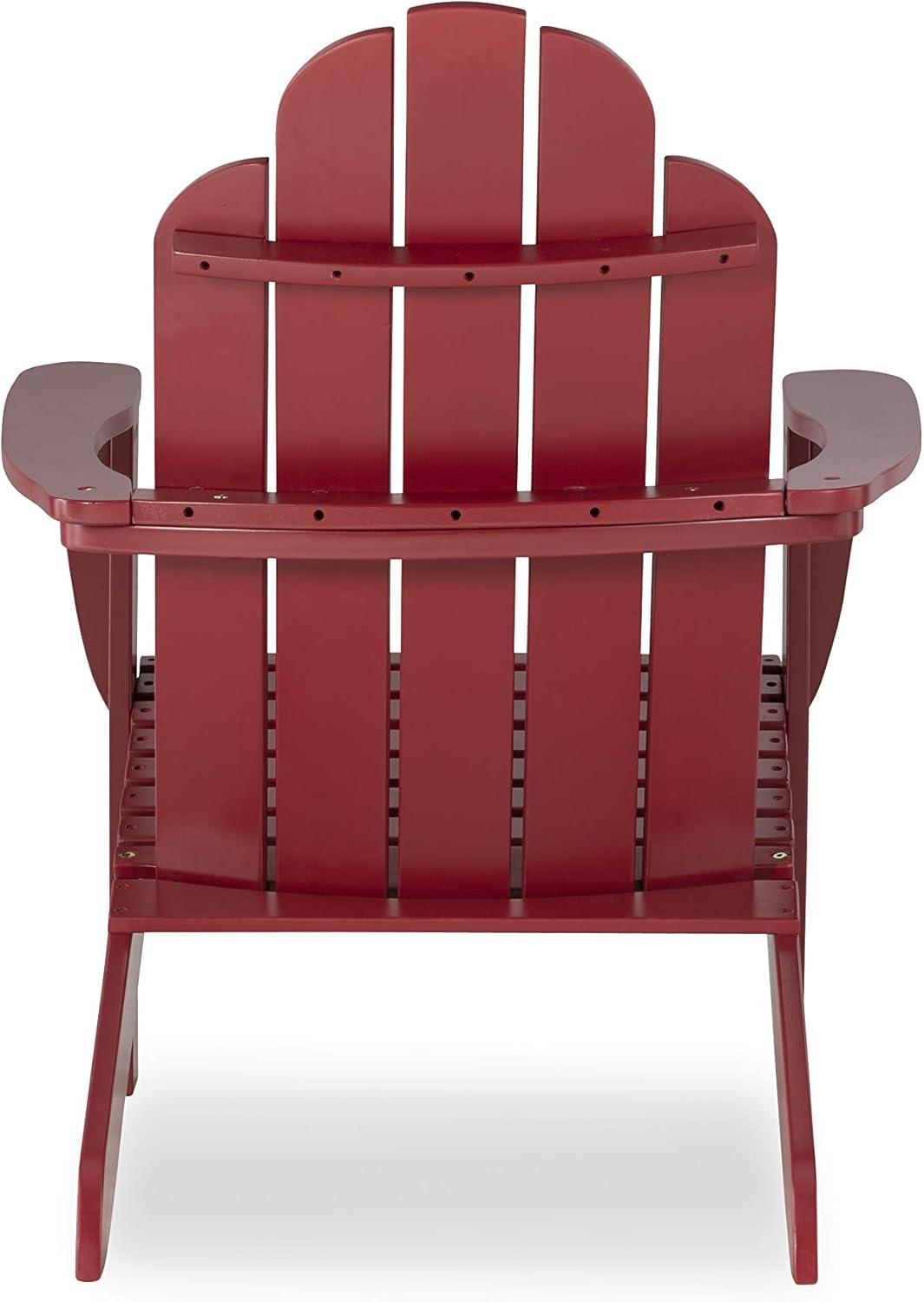 Linon Comfort Back Acacia Wood Adirondack Chair, Red Finish