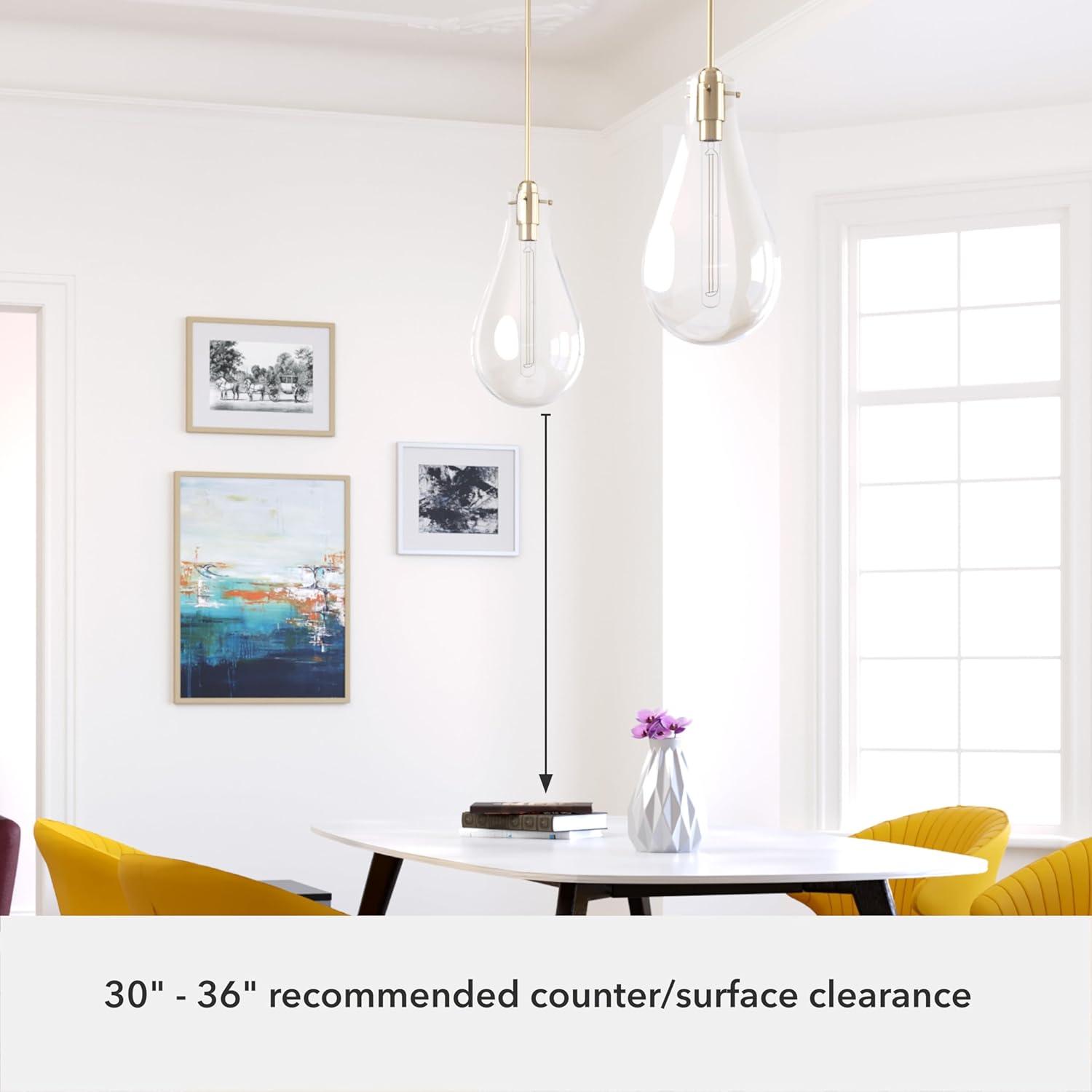 Hunter - Lundin 1-light Alturas Gold, Medium Size Pendant Light, Dimmable, Formal Style, Teardrop Shaped, for Bedrooms, Kitchens, Dining, Living Rooms - 19564