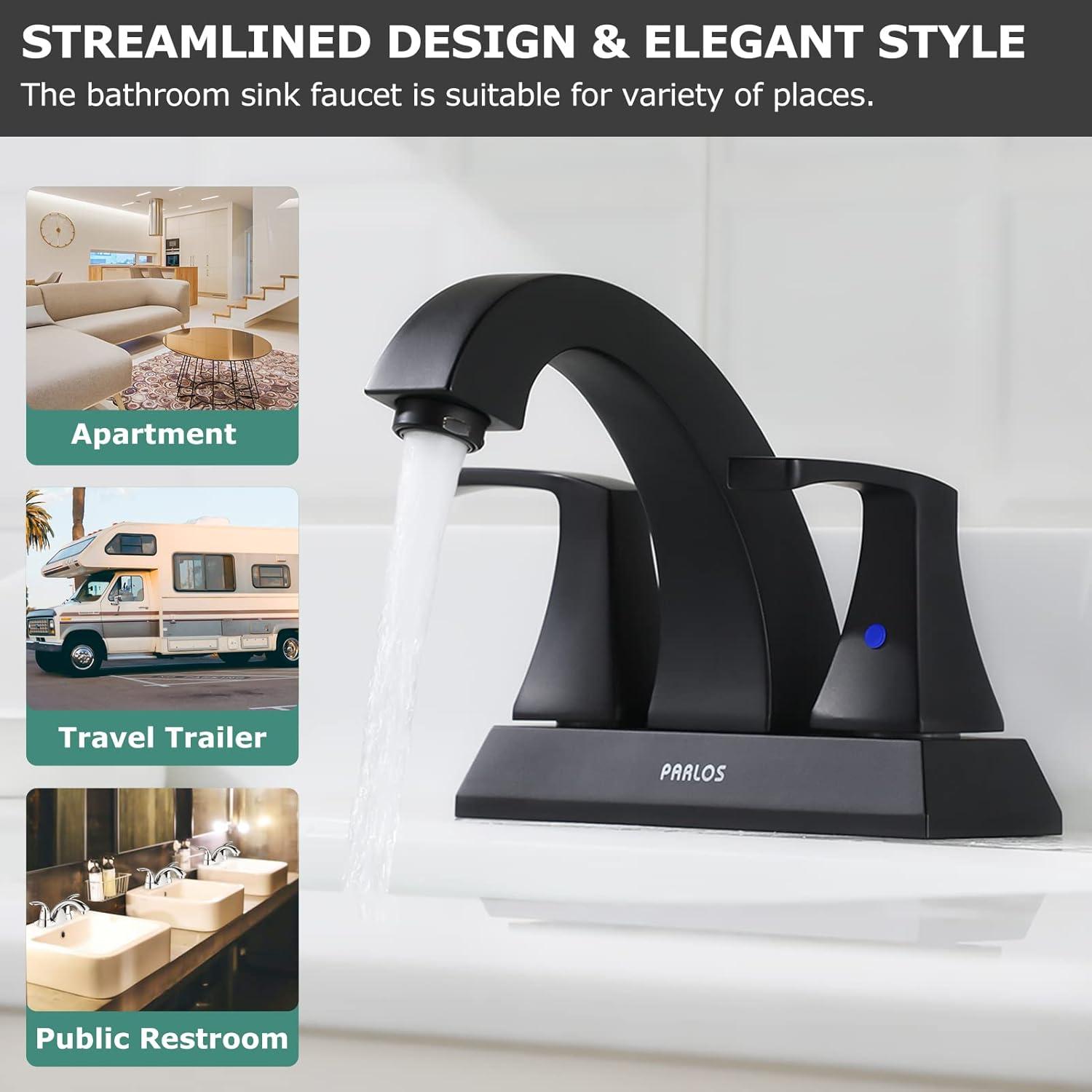 Centerset 2-Handle Bathroom Faucet with Drain Assembly