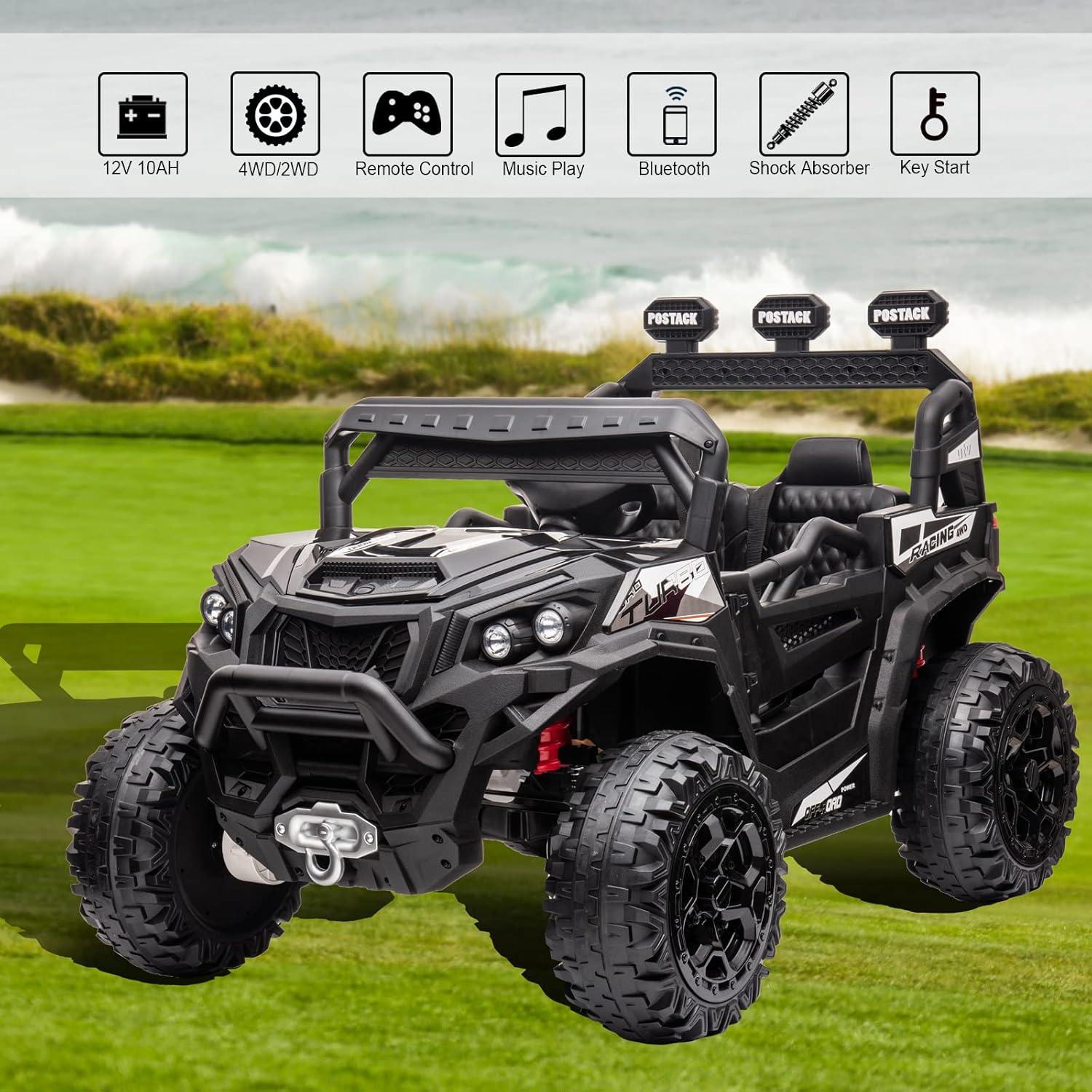 Anrli 24V 4WD Kids Electric UTV w/ Remote Control, Large Seat & 3 Speeds (Ages 3-8)