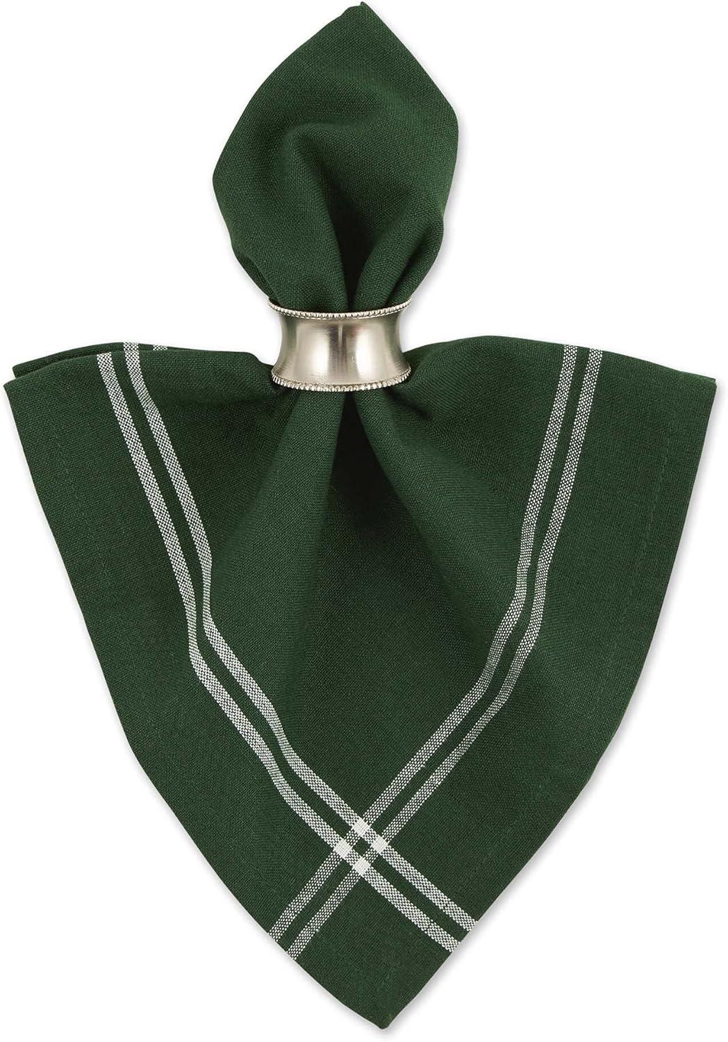 Balsam Green Cotton Stripe Napkin Set, 20x20 Inches, 6 Piece