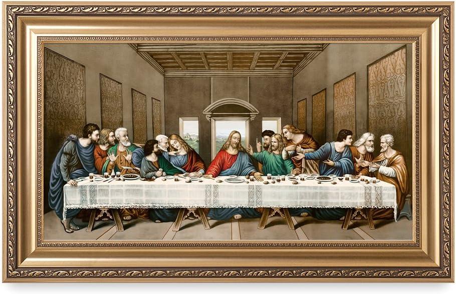 DECORARTS-The Last Supper by Leonardo da Vinci. Framed size: 36x22". Giclee Print