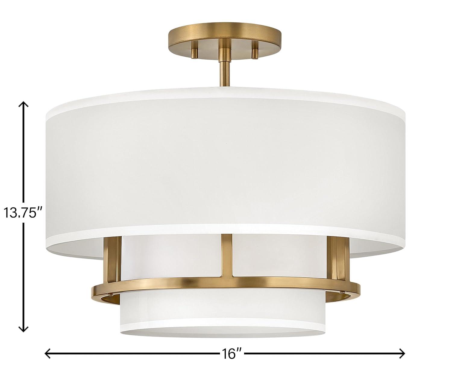 Graham Three-Light Semi-Flush Mount Ceiling Light w/ Faux Parchment Shades
