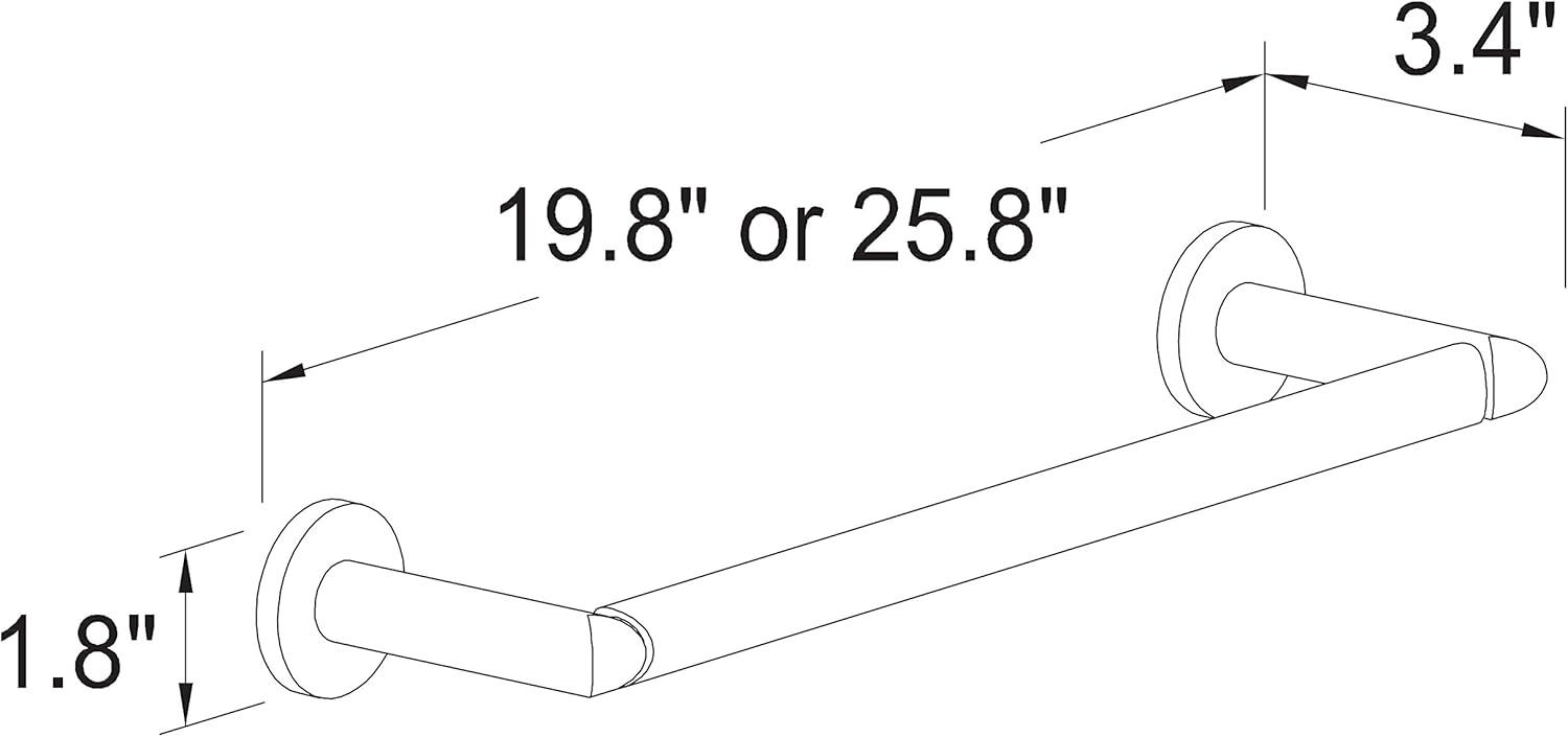 Sine 25.8'' 1 Wall Towel Bar