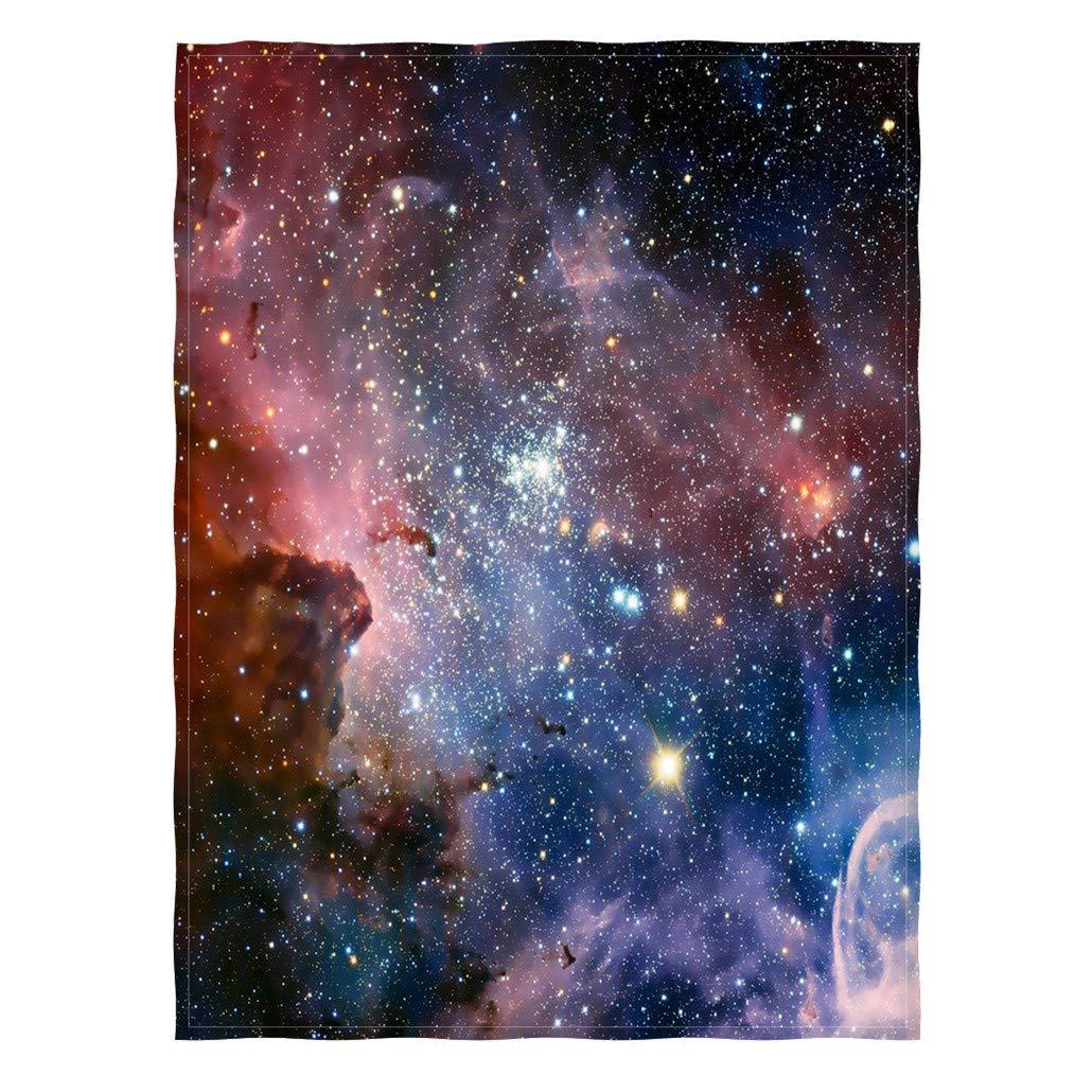 Space Throw Blanket, Galaxy Universe Star Fleece Blanket for Sofa Couch Chairs, 80 x 58 Inch, Colorful