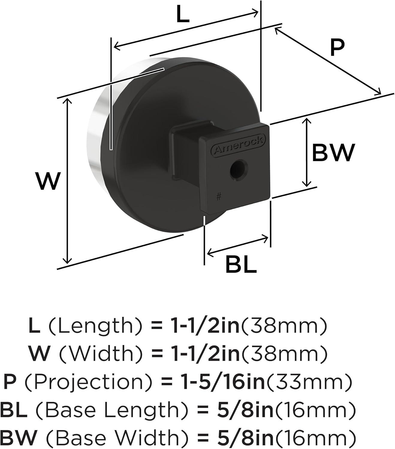 Amerock Glacio 1-1/2 inch (38mm) Diameter Clear/Black Bronze Cabinet Knob