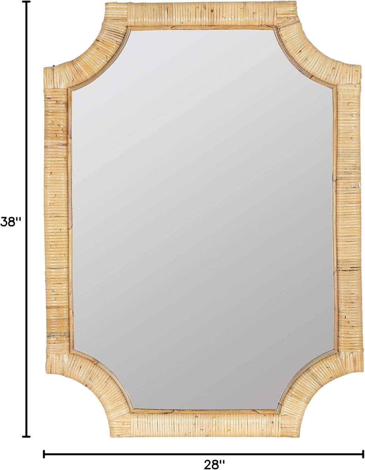 Lina Natural Rattan Rectangular Wall Vanity Mirror