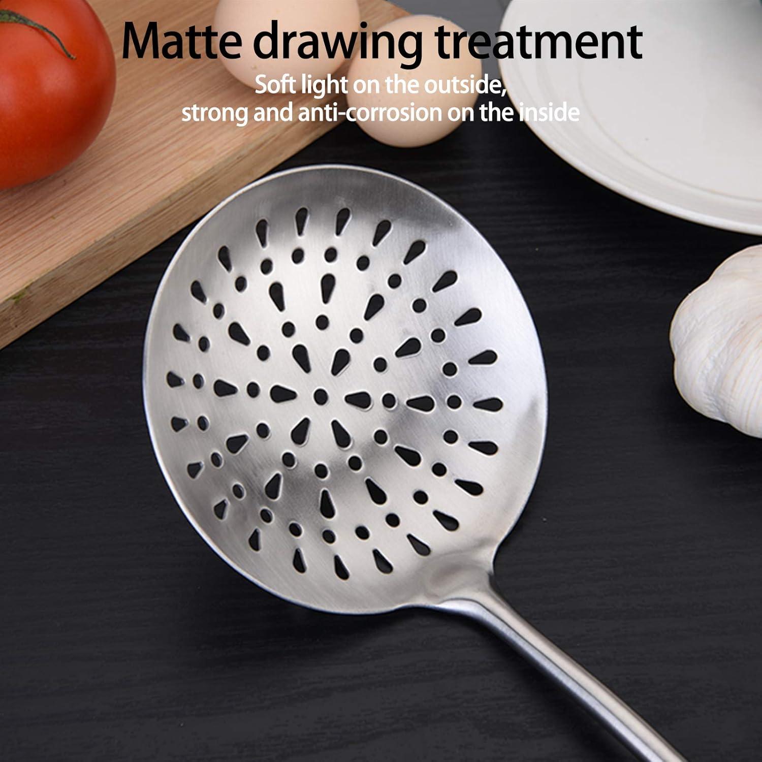 Skimmer Colander Stainless Steel with Long Handle Colander for Kitchen and Catering Hot Pot Frying Filter