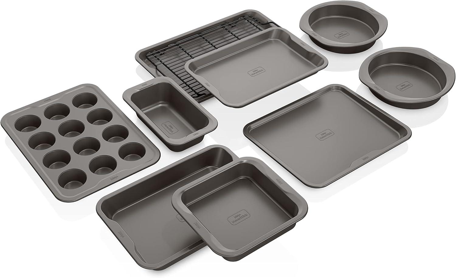 Ninja Gray Aluminized Steel 10-Piece Bakeware Set