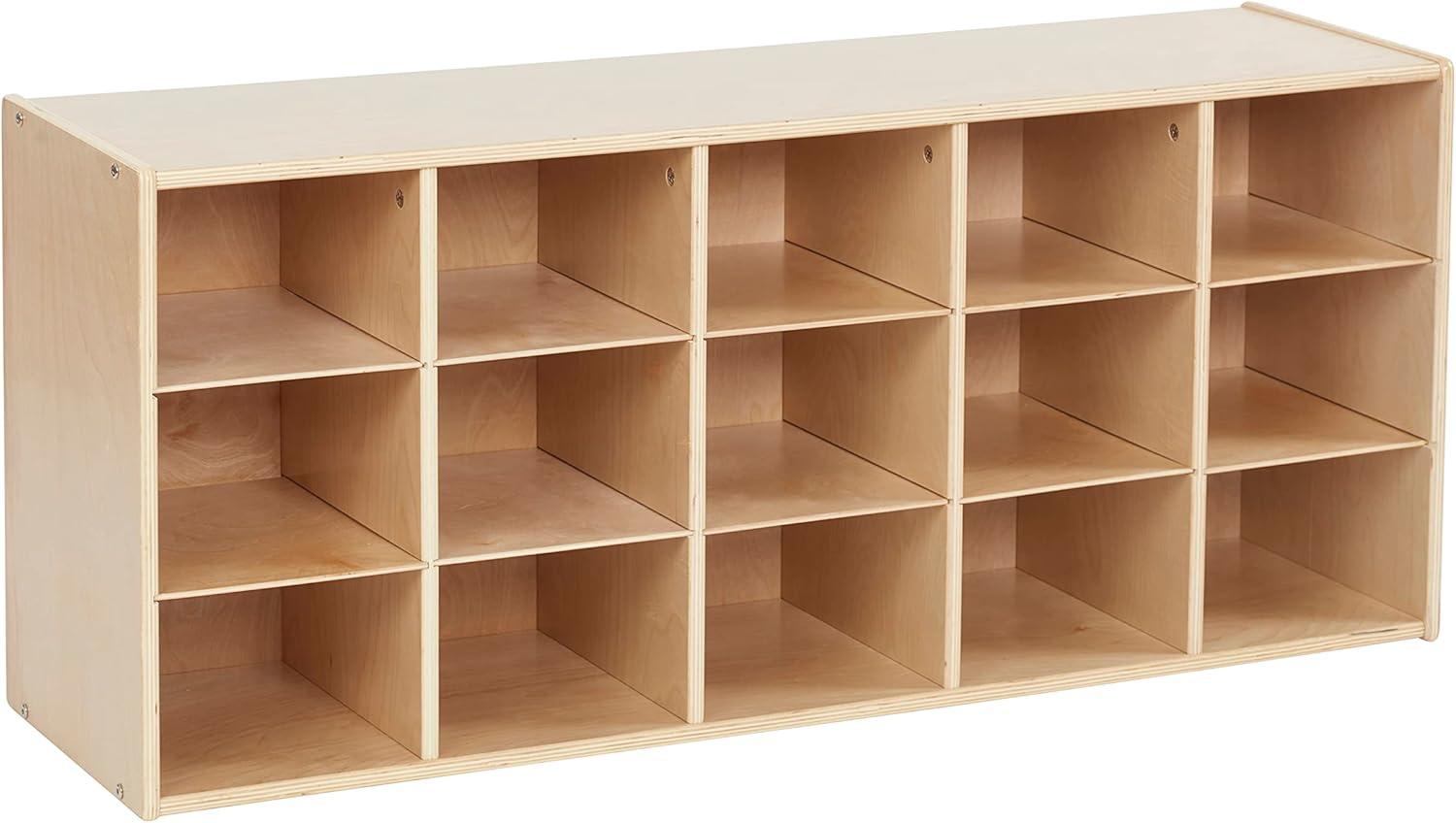 ECR4Kids Streamline 15 Cubby Tray Storage Cabinet, 3x5