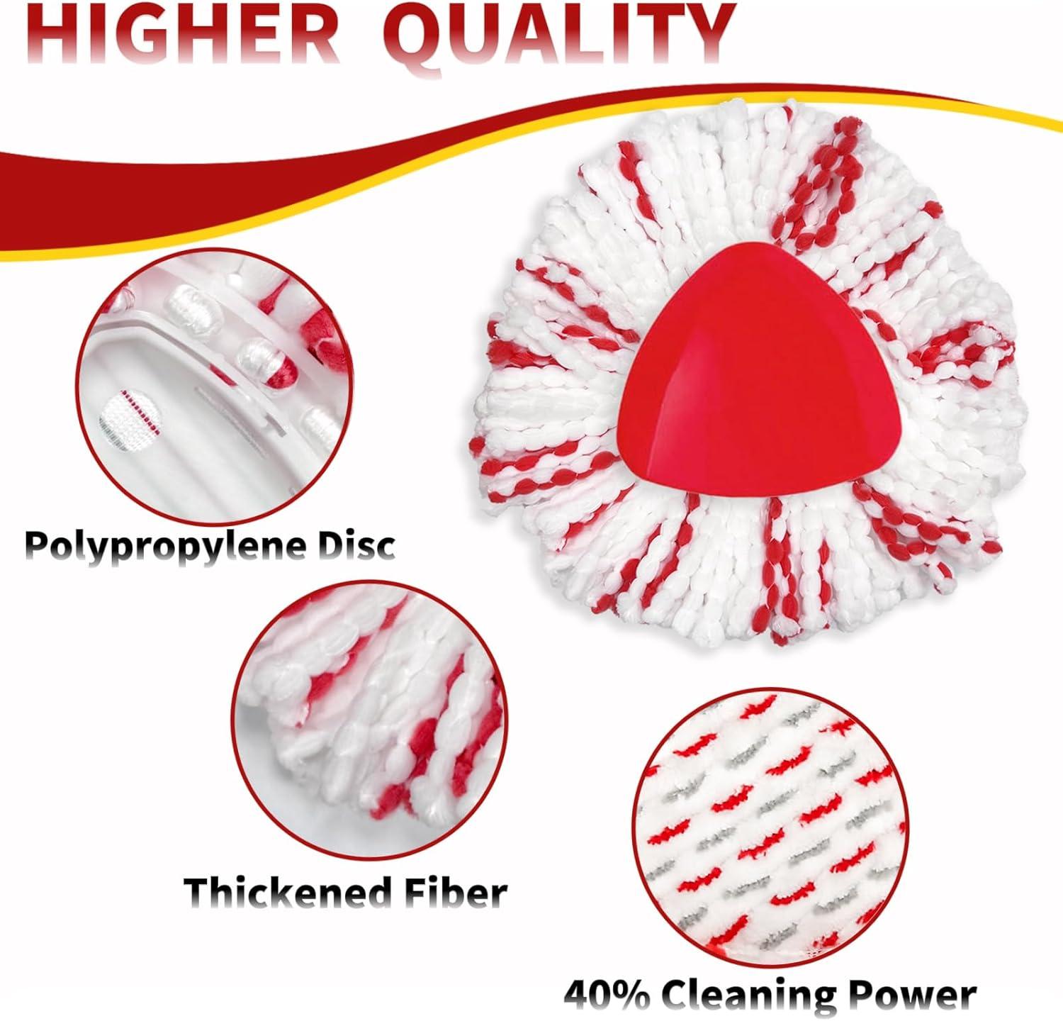 4 Pack Spin Mop Refill - Replacement Head Compatible with O Cedar, Microfiber Spin Mop Refills,clean the floor. Easy Floor Cleaning Mop Head Replacement - Bonison
