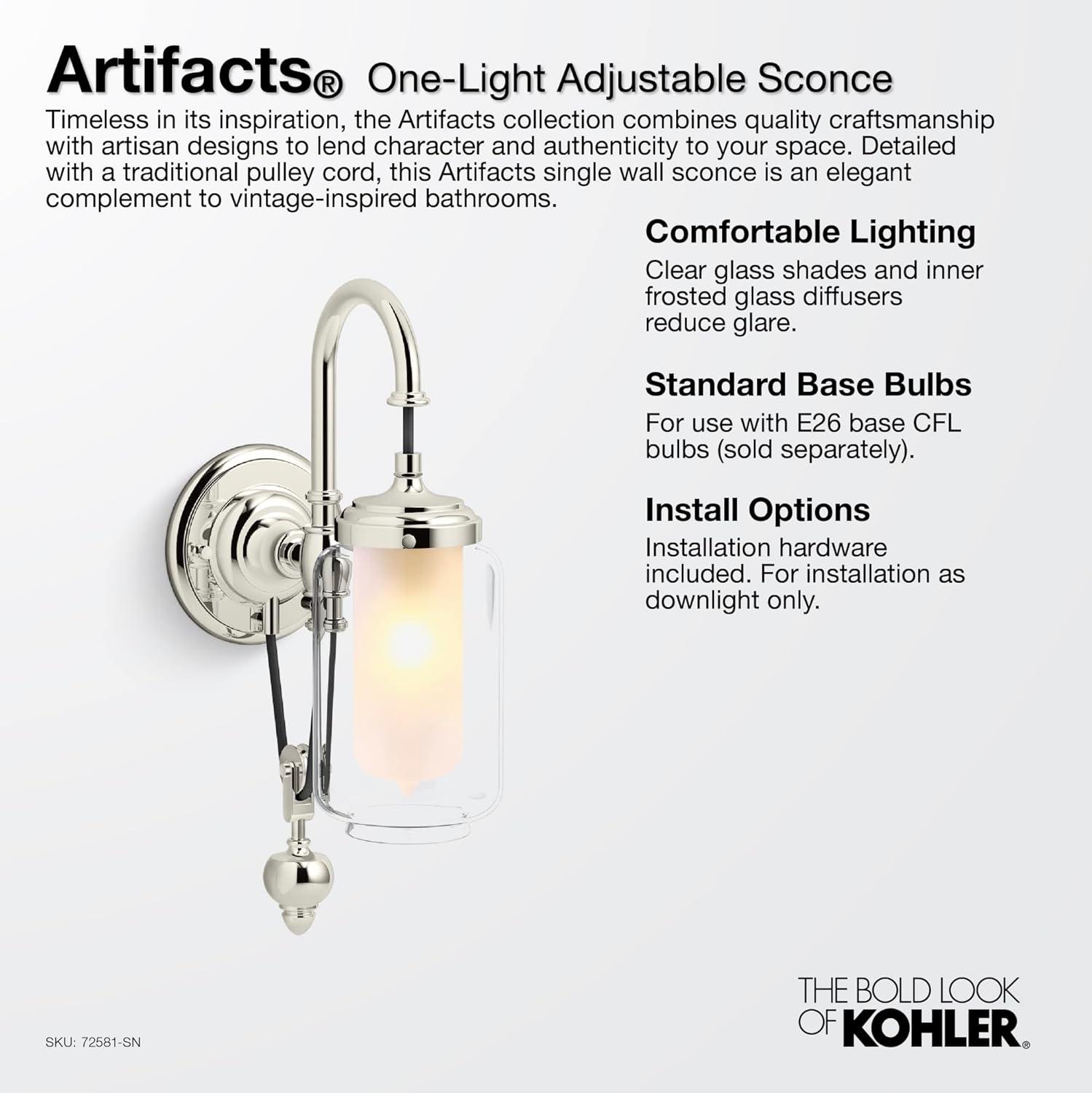 Artifacts Adjustable One-Light Sconce