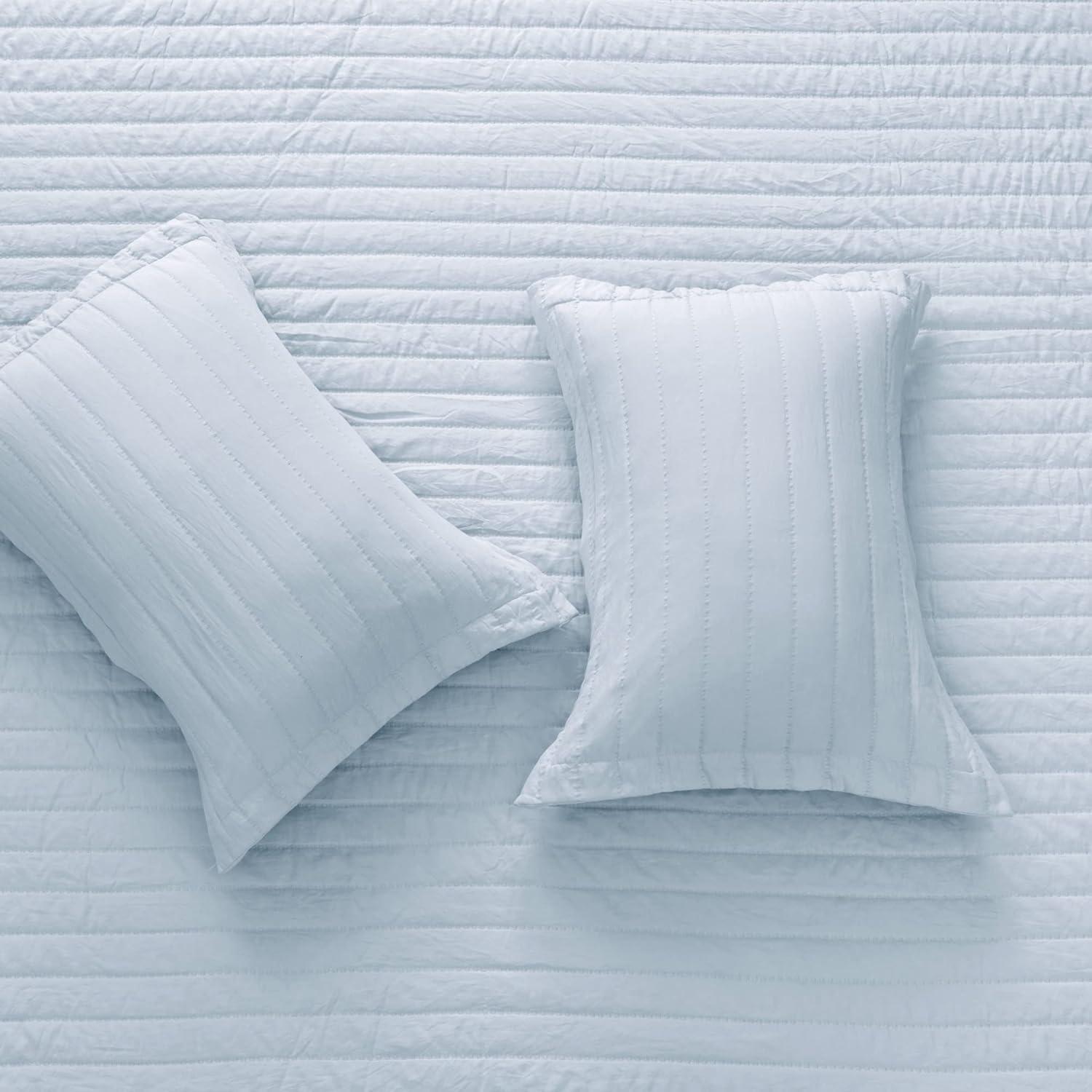 FreshFolds Solid Stitched Microfiber Quilt Set with Shams