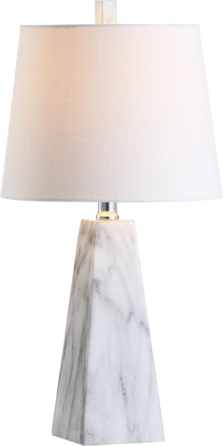 Owen 20.5" Resin LED Table Lamp, White Marble Finish by JONATHAN Y