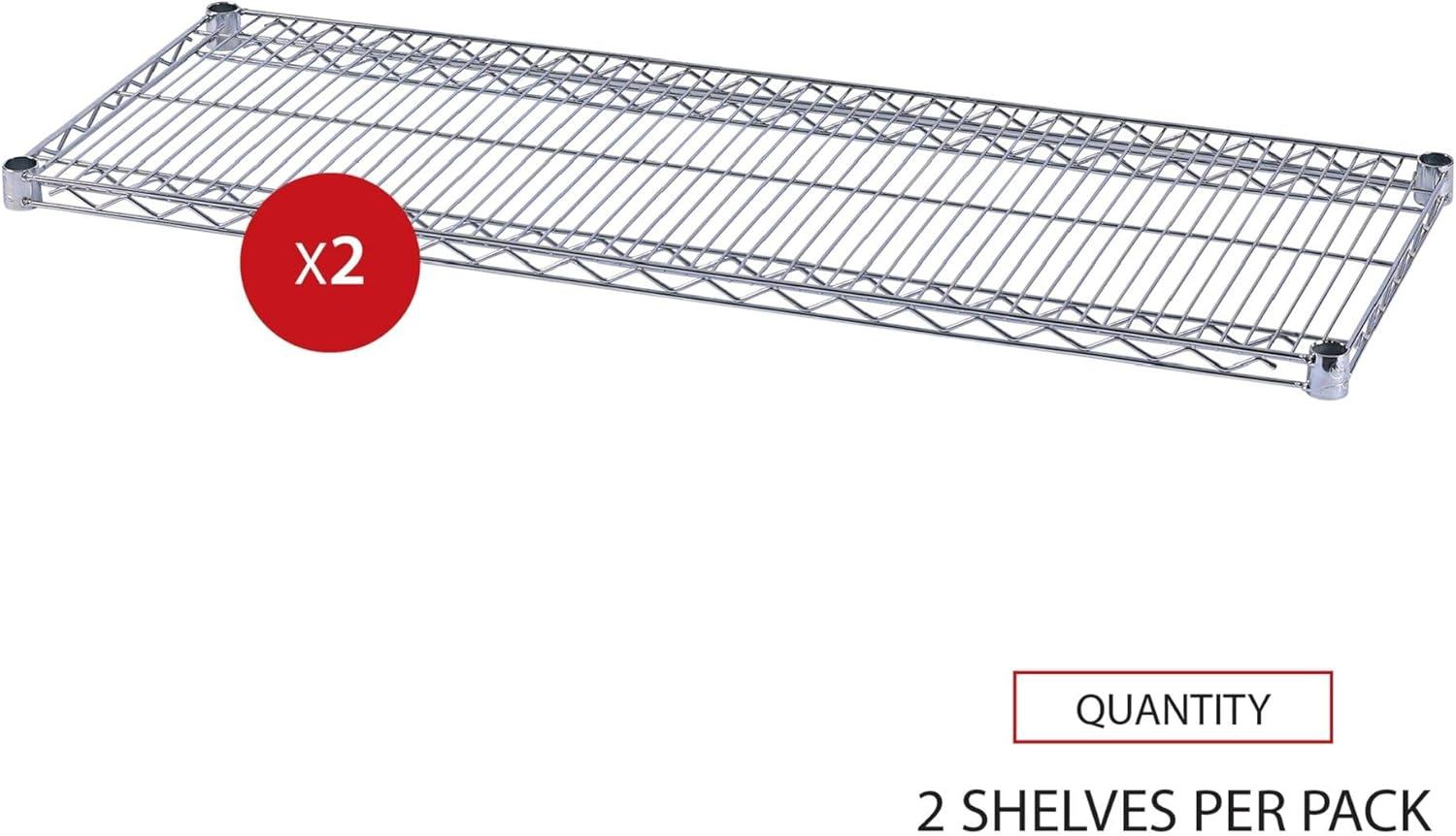 Silver Industrial Steel Wire Shelving 48" x 18"